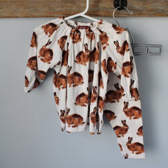 Milkbarn Bunny L/S Top & Pants Size 12-18M - Picture 1 of 4